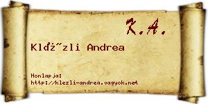 Klézli Andrea névjegykártya